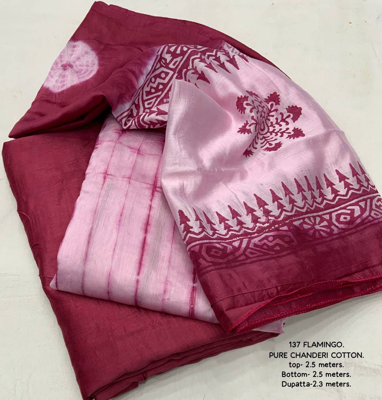 Unstitched salwar materials ( chanderi cotton)