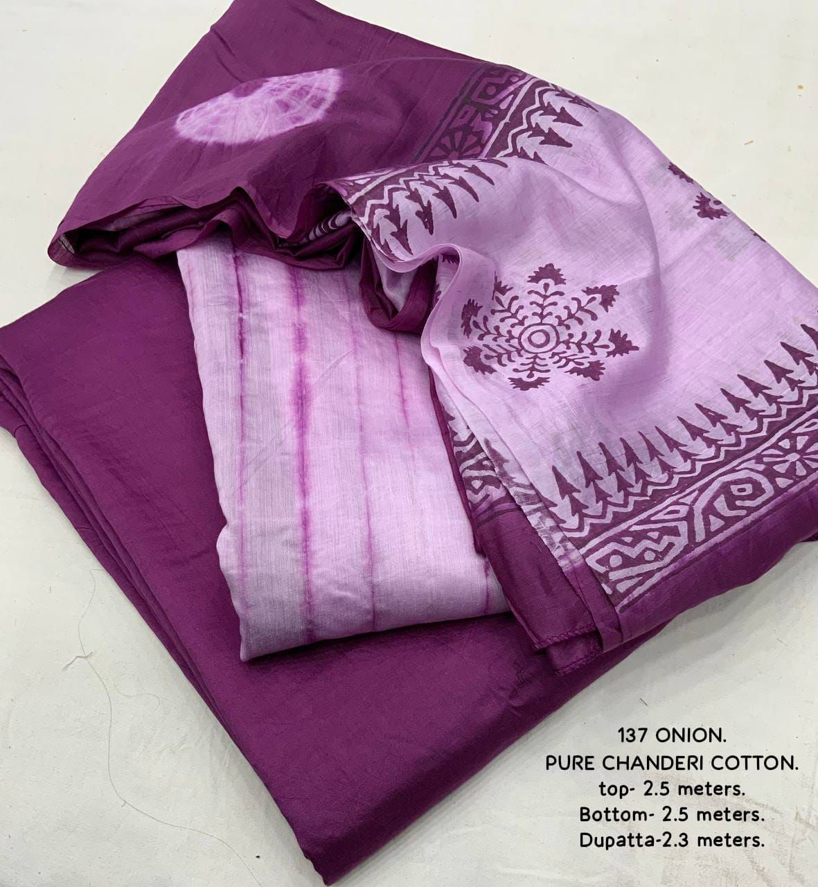 Unstitched salwar materials ( chanderi cotton)
