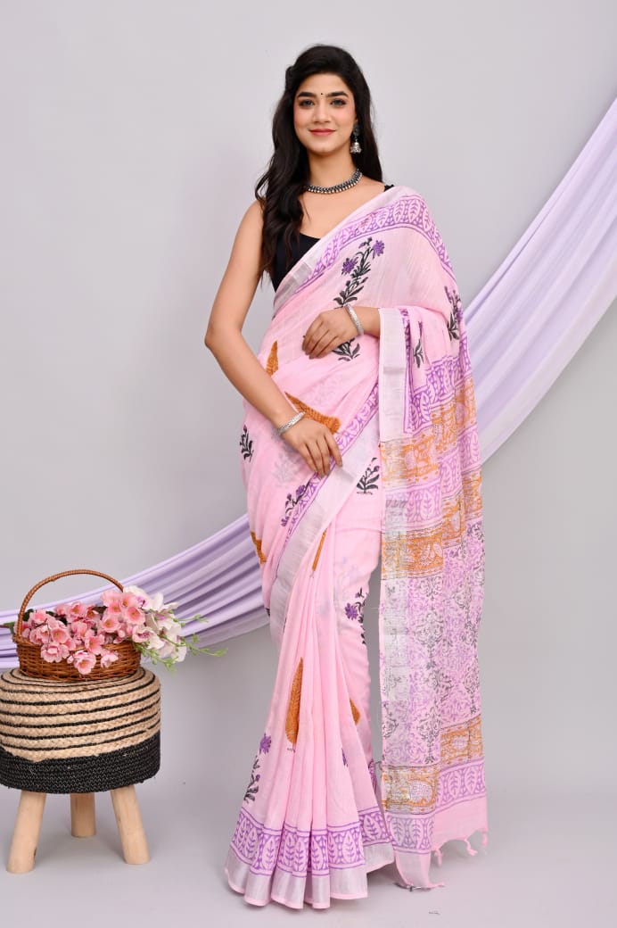 Linen Cotton Sarees - Eshana Collections