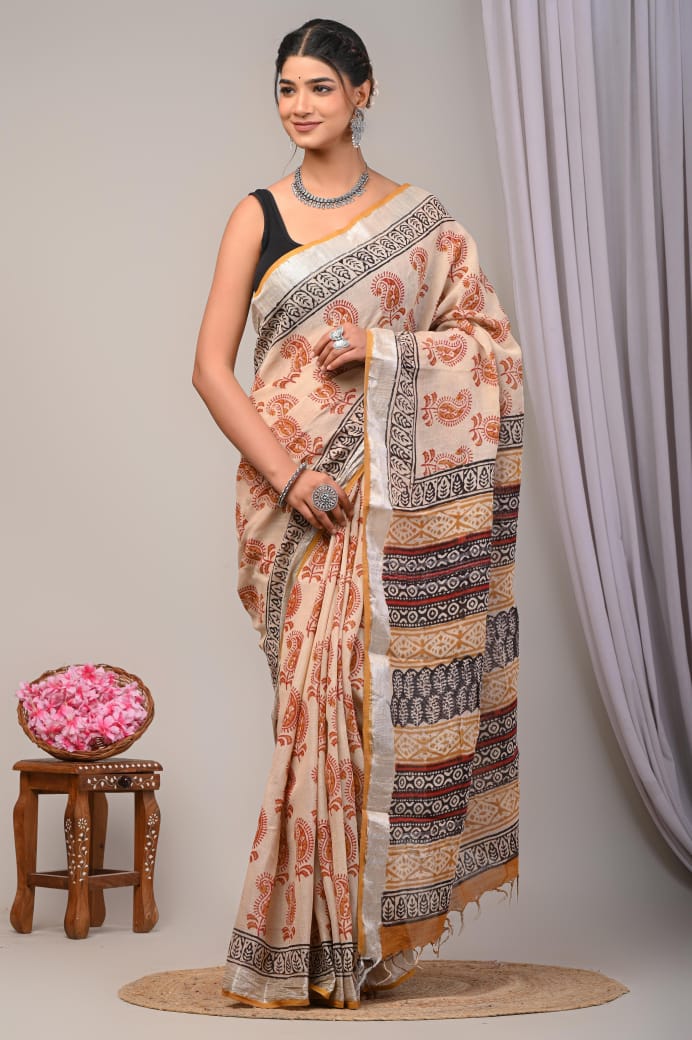 Linen Cotton Sarees - Eshana Collections