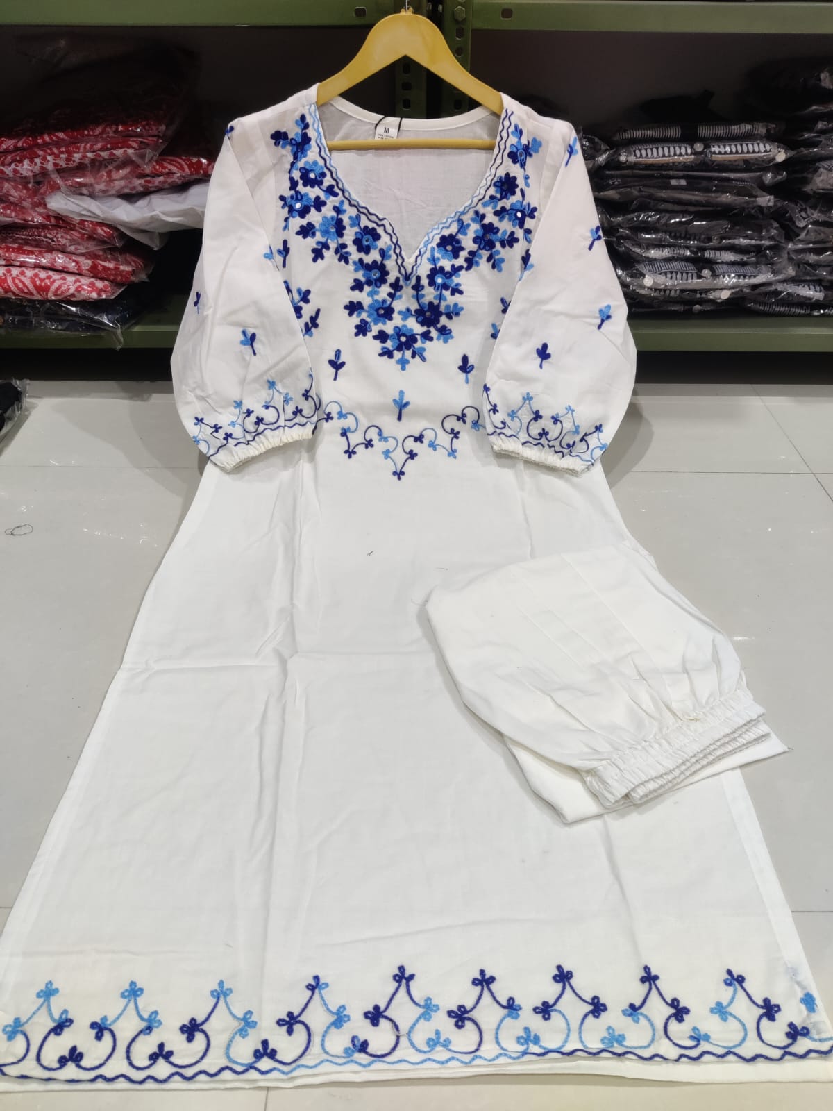 New in Festive Aari work Kurta Pant set. - Eshana Collections