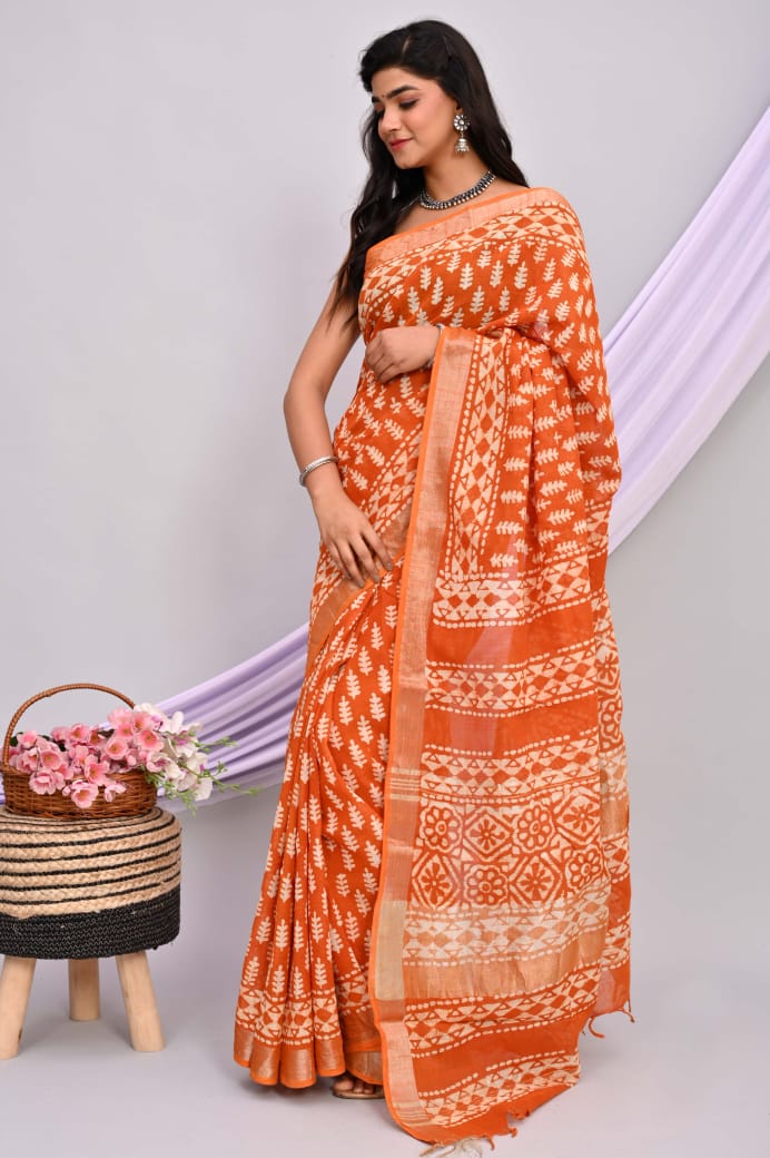 Linen Cotton Sarees - Eshana Collections