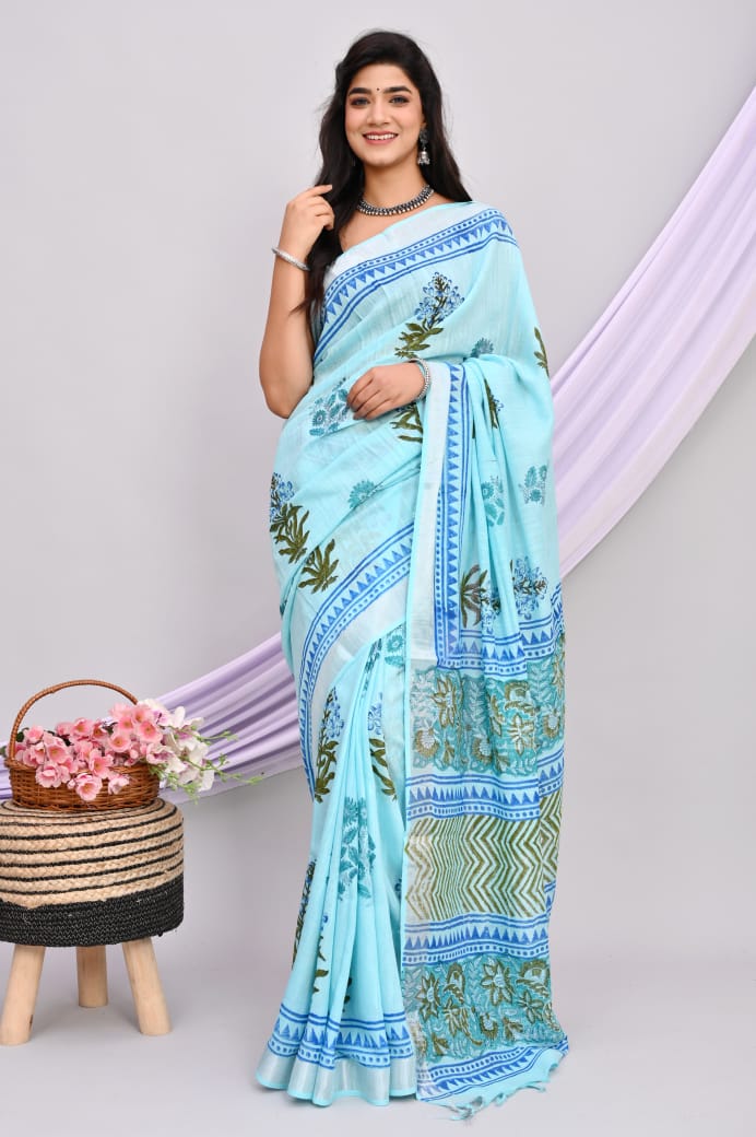 Linen Cotton Sarees - Eshana Collections