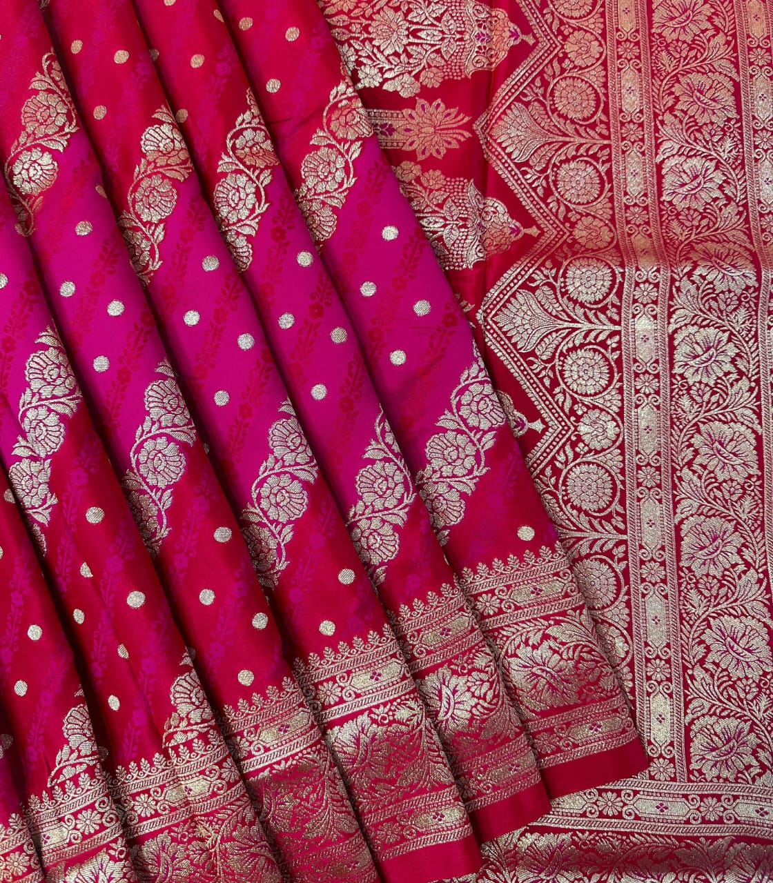 Pink Banarasi Rangkat Saree | Bridal & Festive Wear - Eshana Collections
