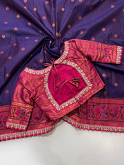 Banarasi Pattu Saree with elegant weaving polka - Eshana Collections