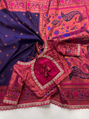 Banarasi Pattu Saree with elegant weaving polka - Eshana Collections