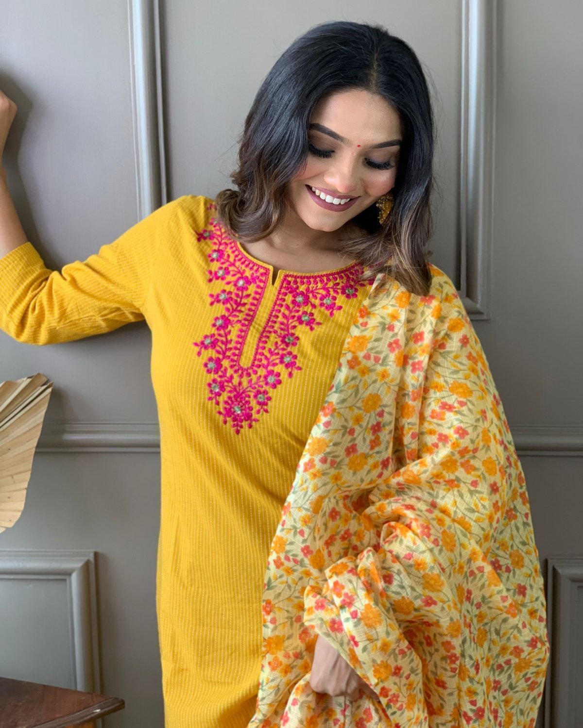 Pure cotton katha handwoven kurta - Eshana Collections