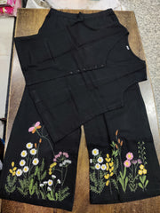 Summer embroidery work co-ord  set - Eshana Collections