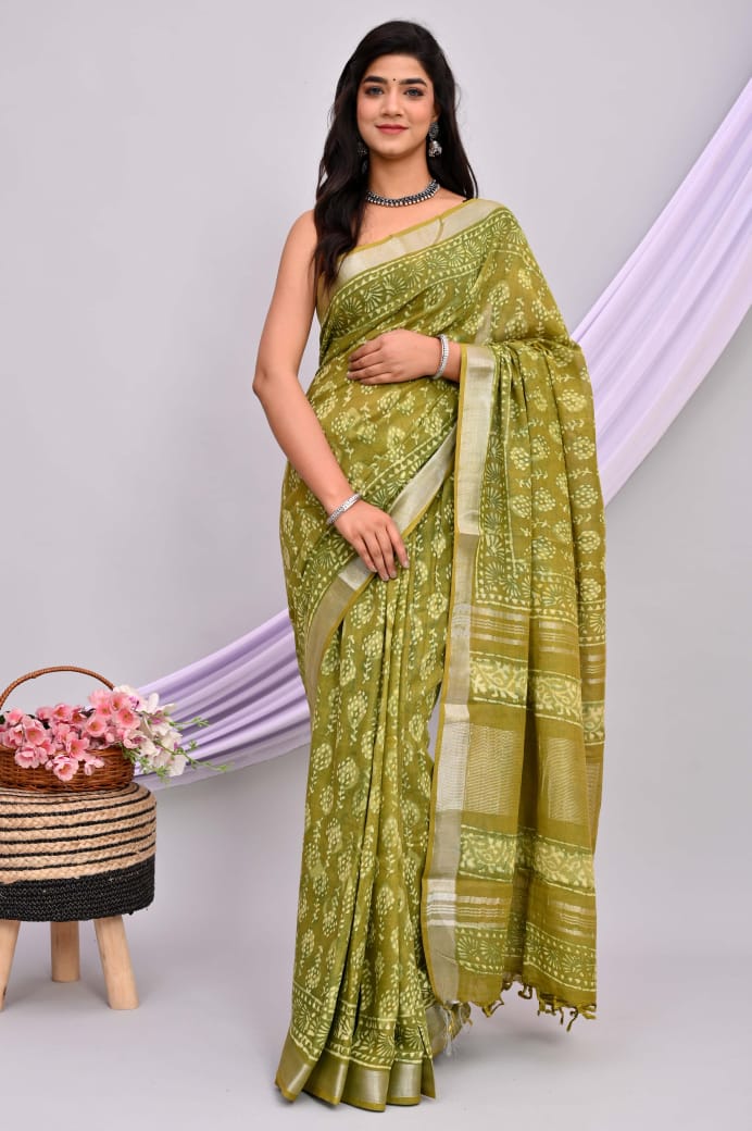 Linen Cotton Sarees - Eshana Collections