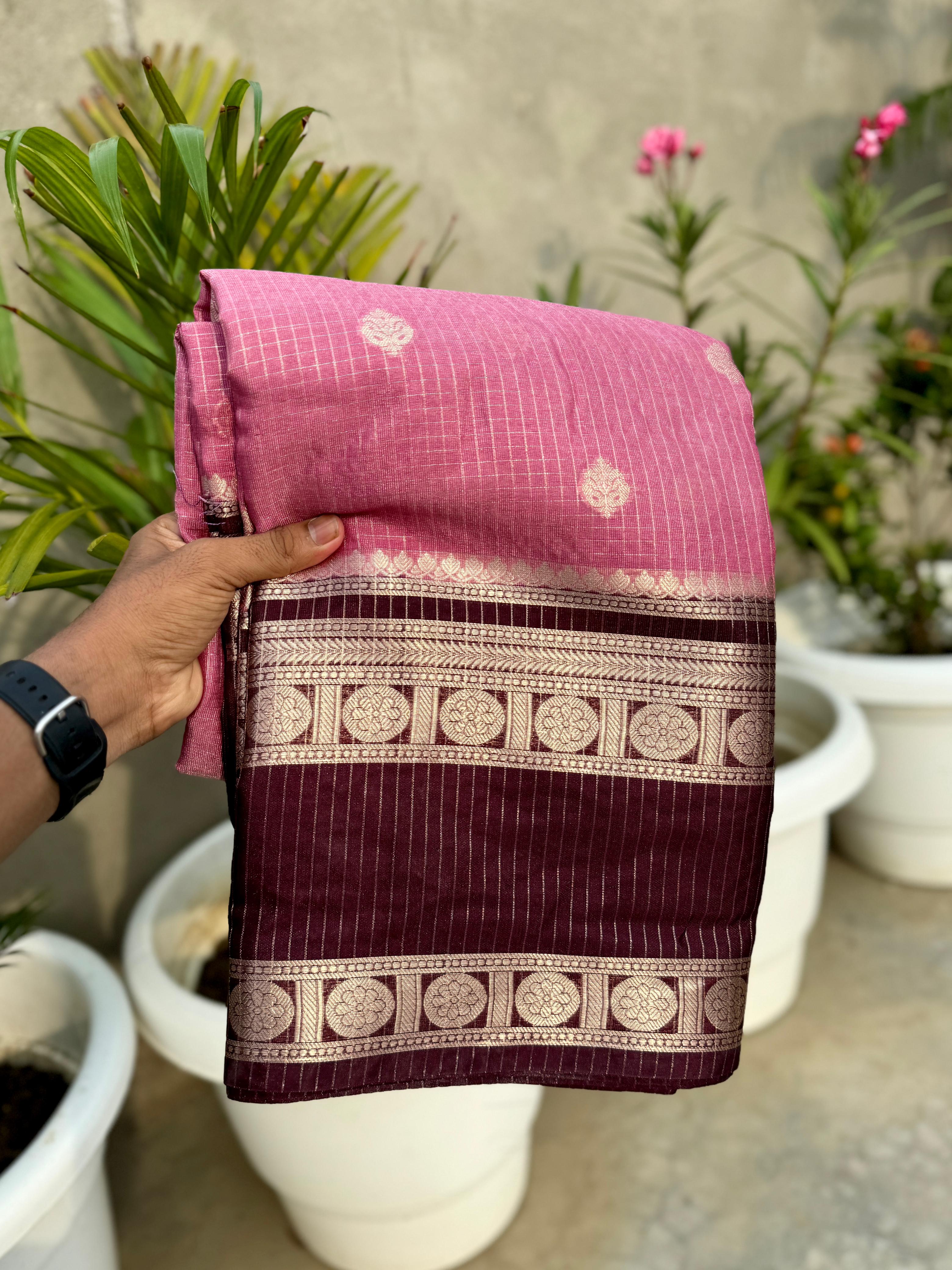 Banarasi handloom warm silk fabric saree - Eshana Collections