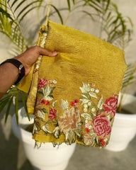 Priya Tissue Crushed Sarees - Eshana Collections