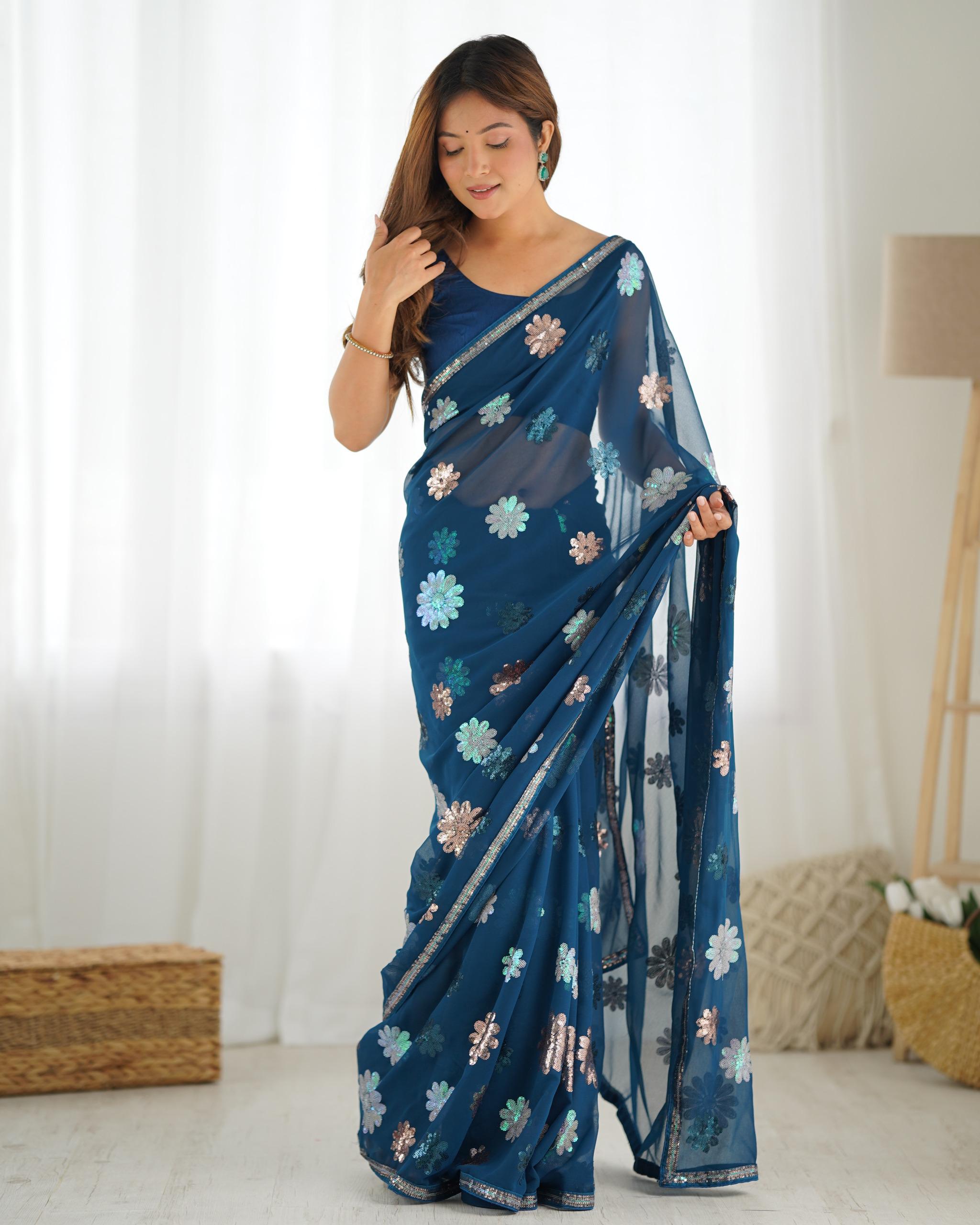 Eshana party wear Georgette sarees - Eshana Collections
