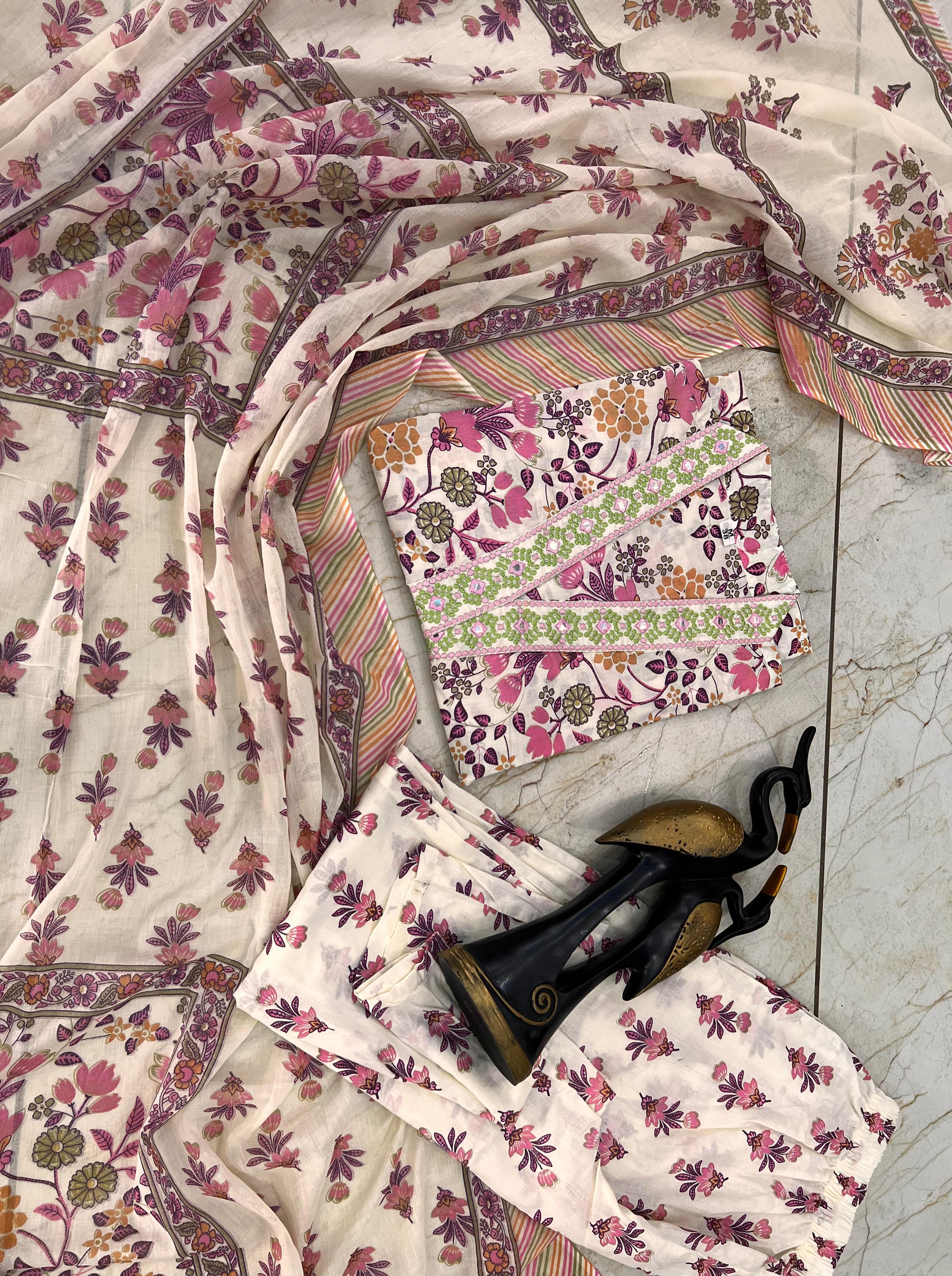 Floral printed chudidhar - Eshana Collections