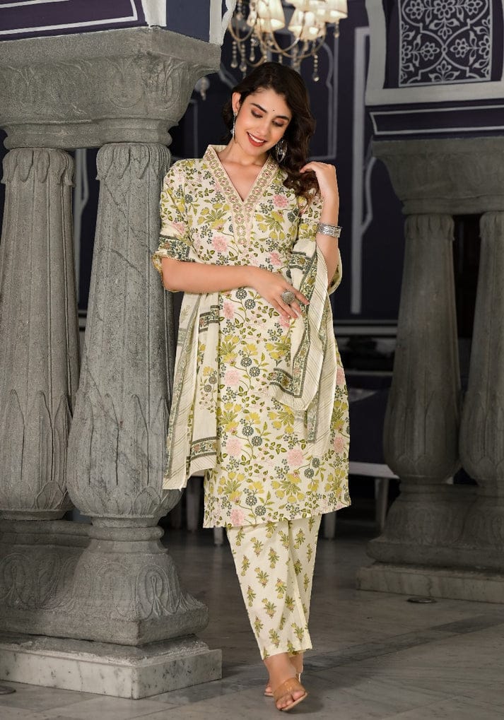 Floral printed chudidhar - Eshana Collections