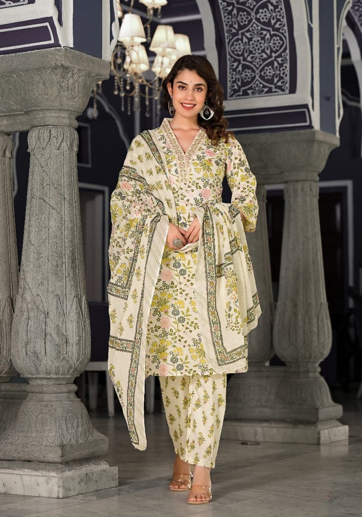 Floral printed chudidhar - Eshana Collections