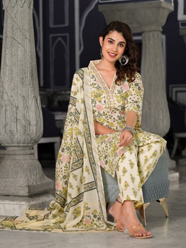 Floral printed chudidhar - Eshana Collections