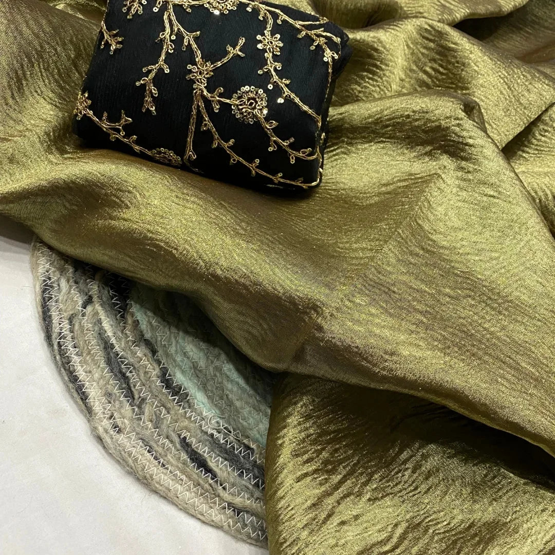 Black and gold saree - Eshana Collections