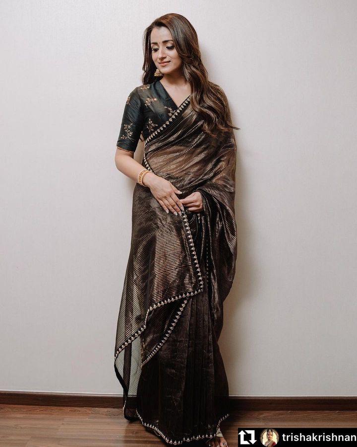 Black and  gold zari sarees - Eshana Collections