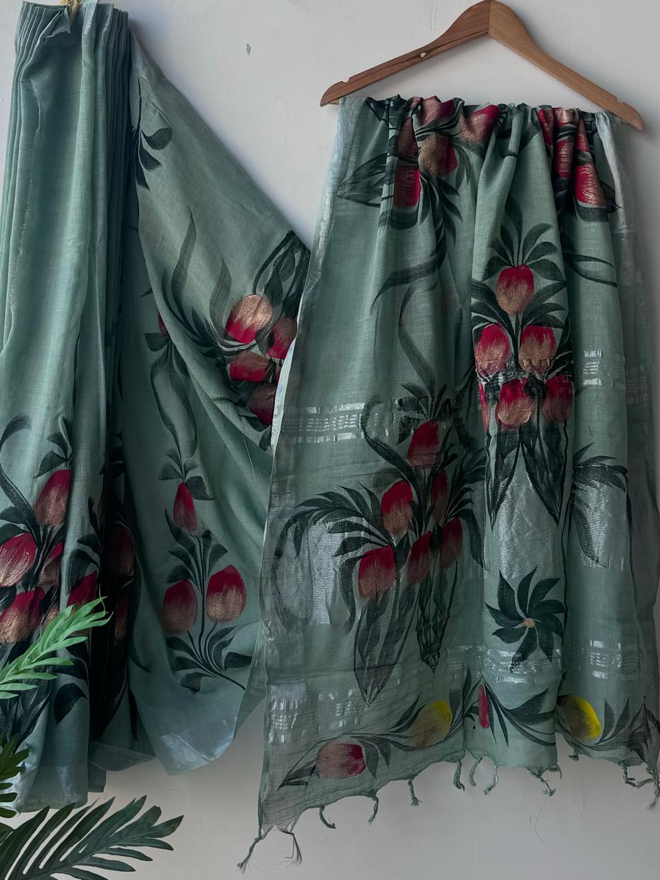 Trendy linen sarees collection - Eshana Collections