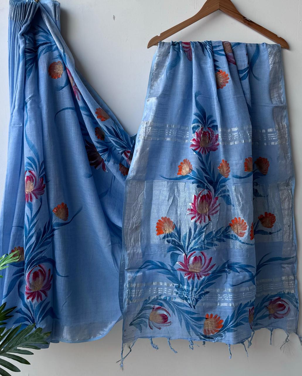 Trendy linen sarees collection - Eshana Collections