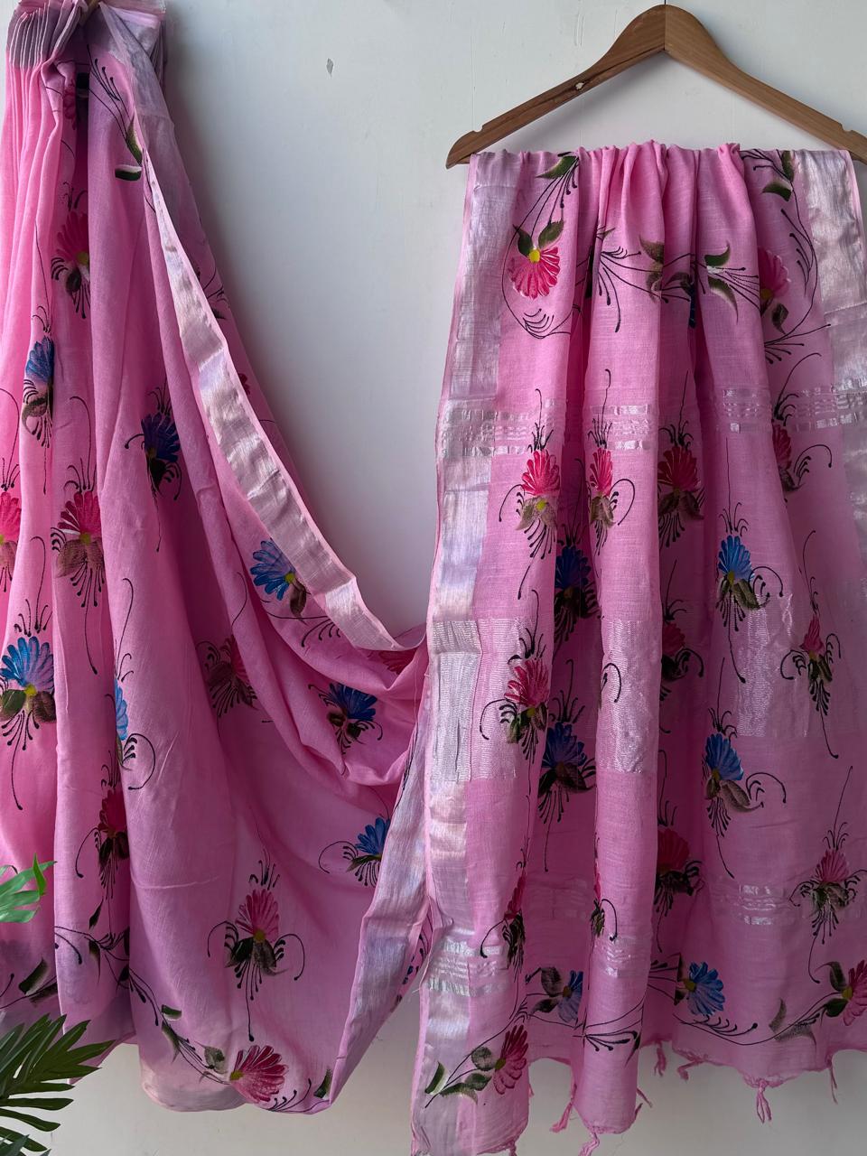 Trendy linen sarees collection - Eshana Collections