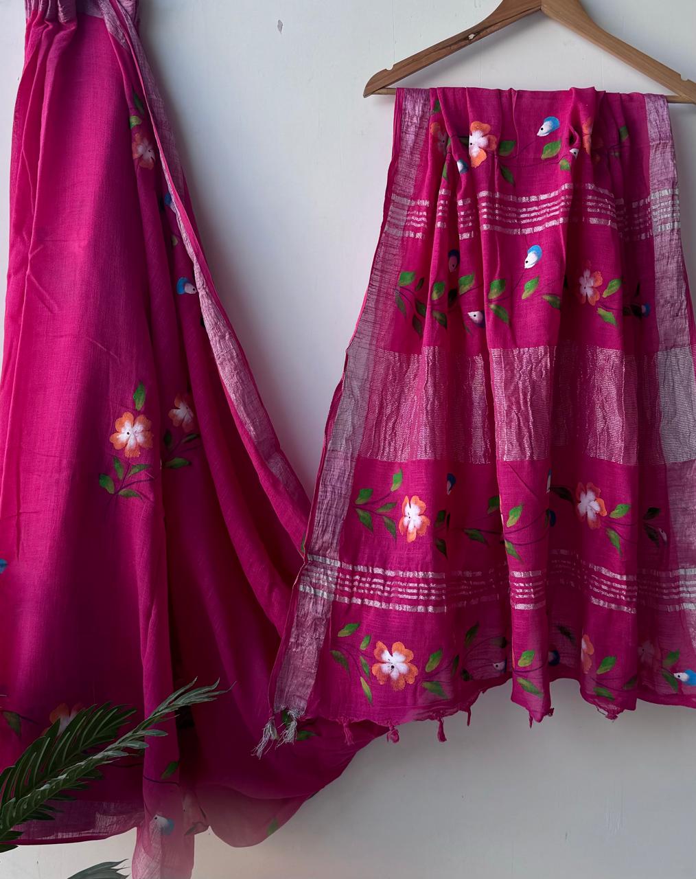 Trendy linen sarees collection - Eshana Collections
