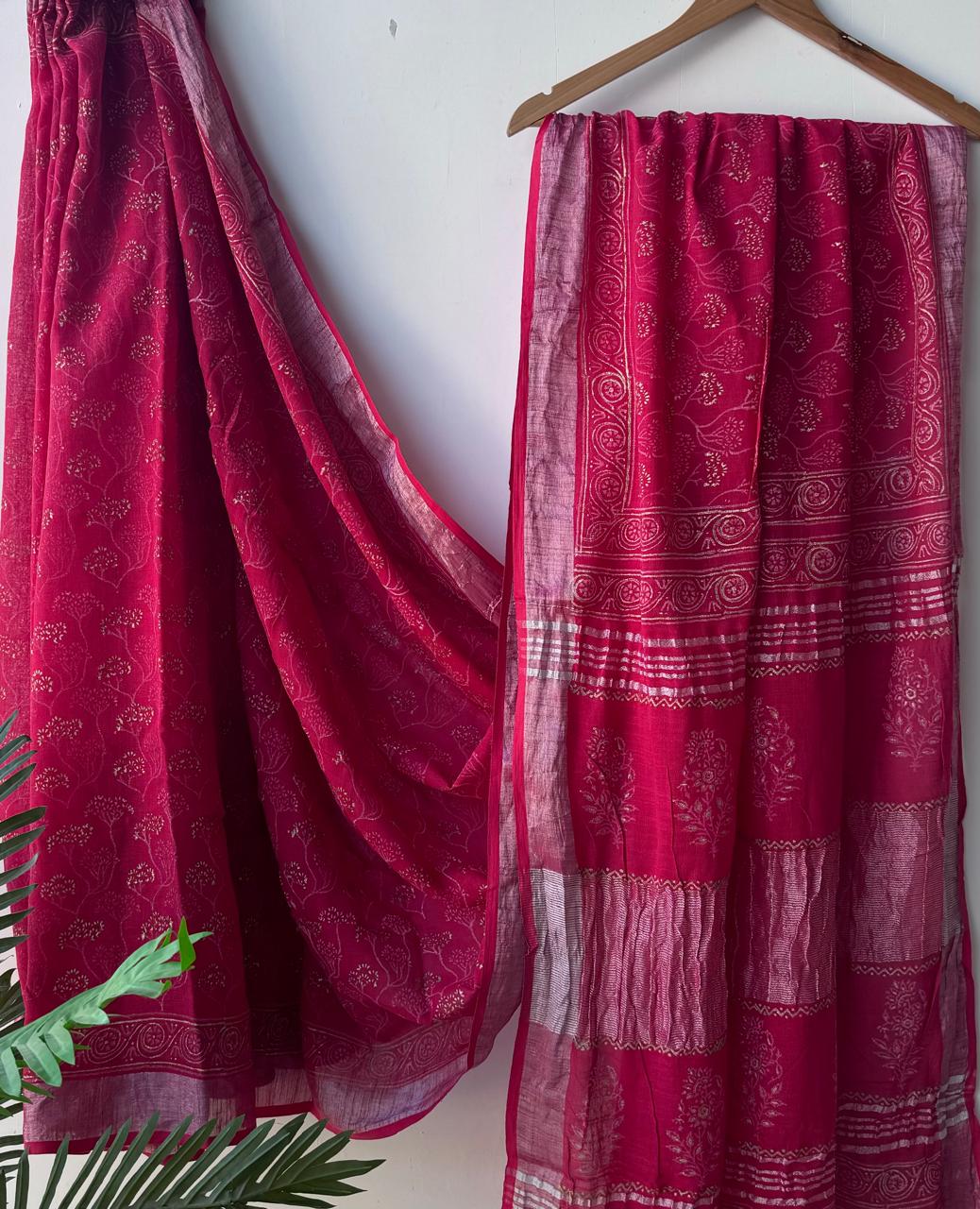 Trendy linen sarees collection - Eshana Collections