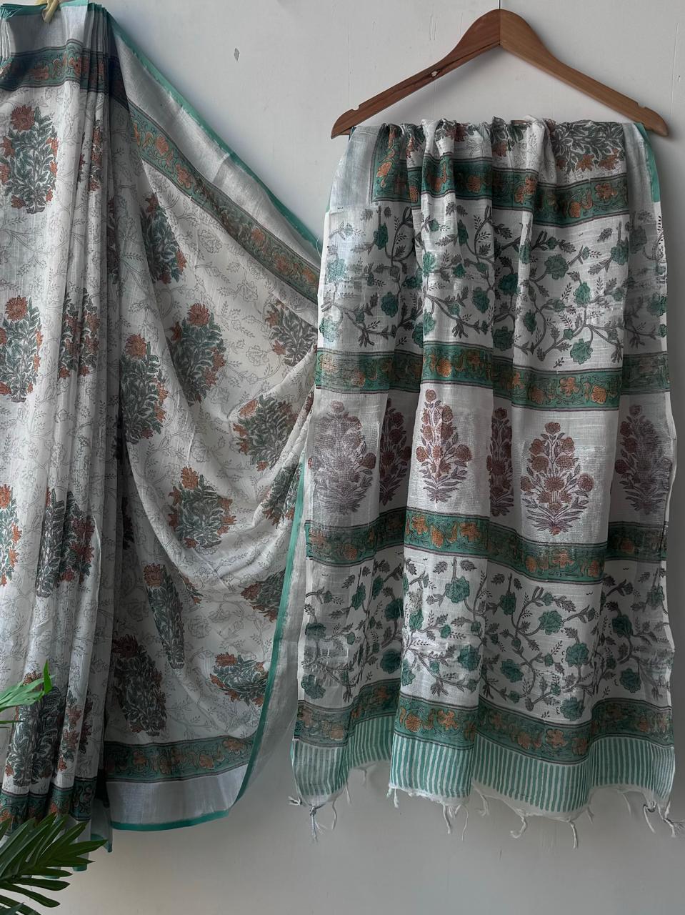 Trendy linen sarees collection - Eshana Collections