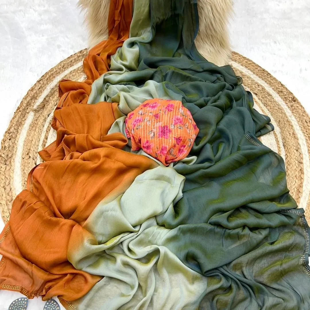 Beautiful multi shaded chiffon sarees - Eshana Collections
