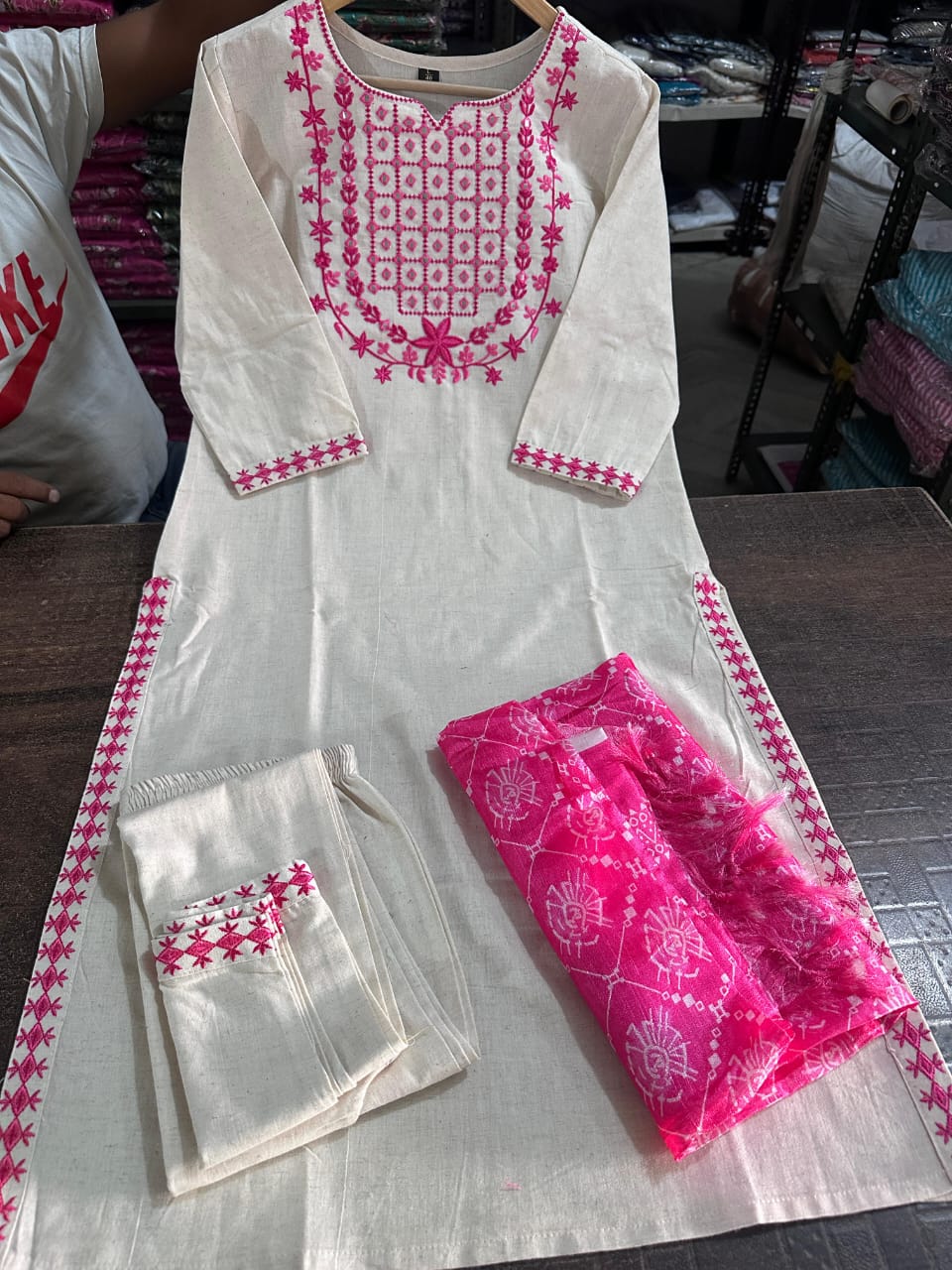 White Salwar Set | Chudidhar Set - Eshana Collections