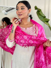 White Salwar Set | Chudidhar Set - Eshana Collections