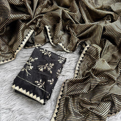 Black and  gold zari sarees - Eshana Collections