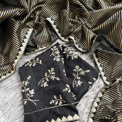 Black and  gold zari sarees - Eshana Collections