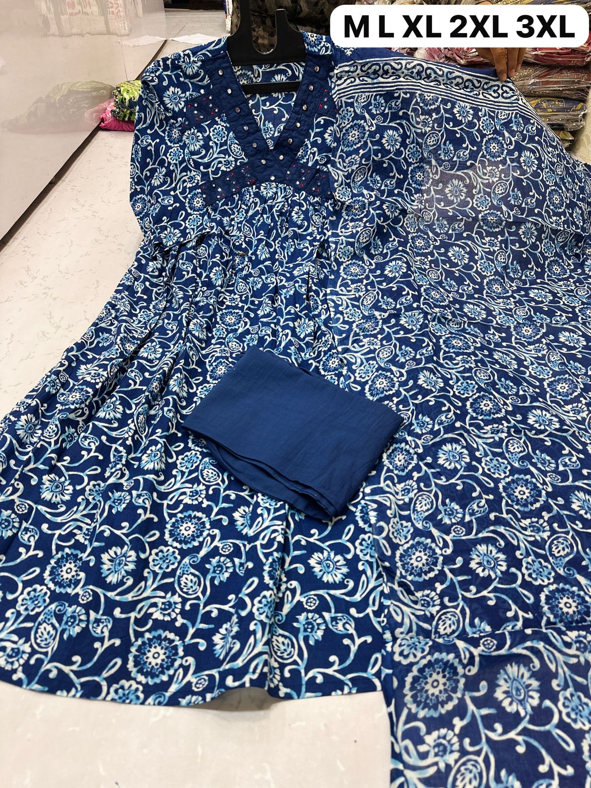 Navy blue salwar set - Eshana Collections