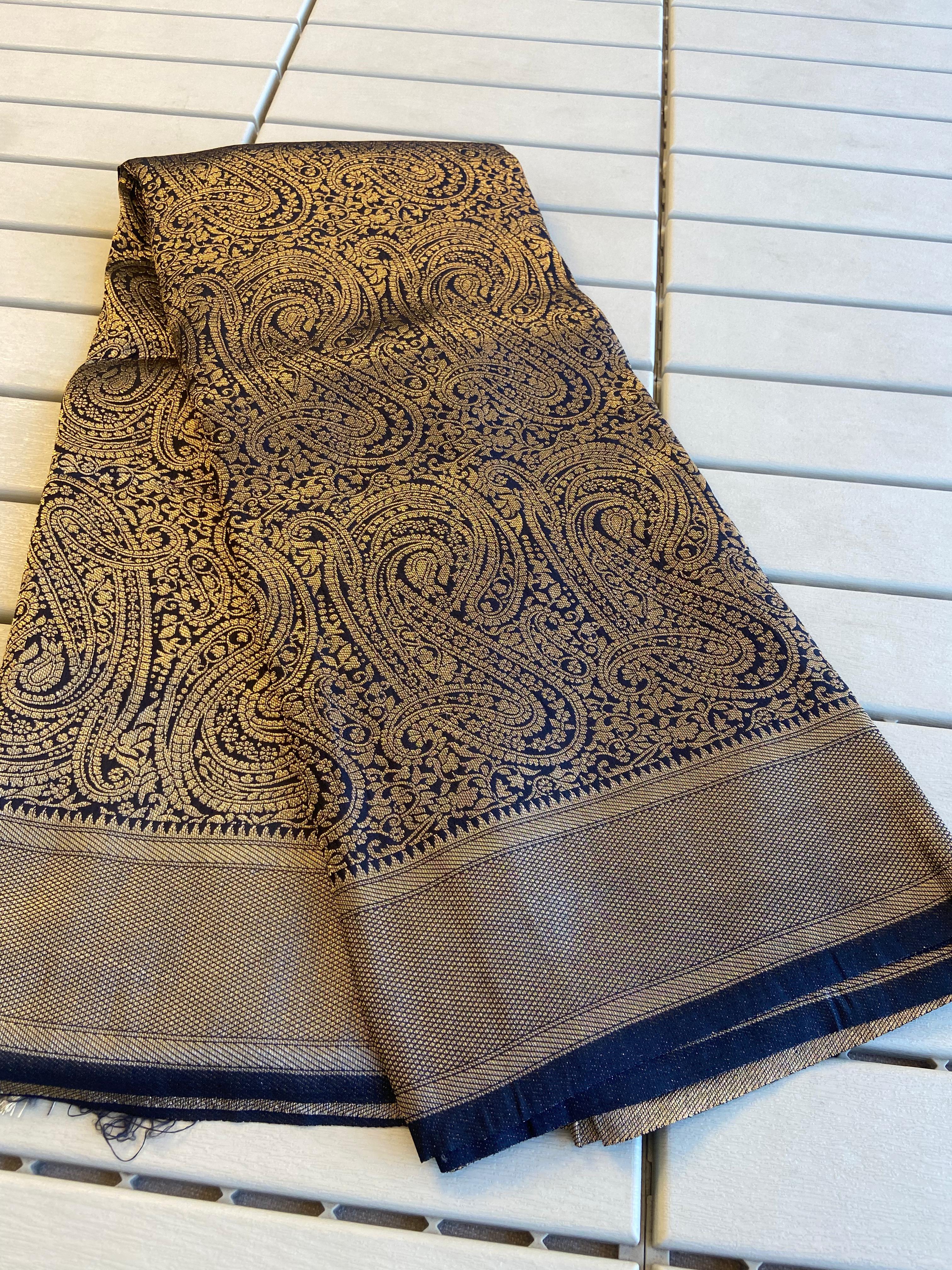 Banarasi Khadi Silk Saree | Intricate Jaal & Rich Pallu - Eshana Collections