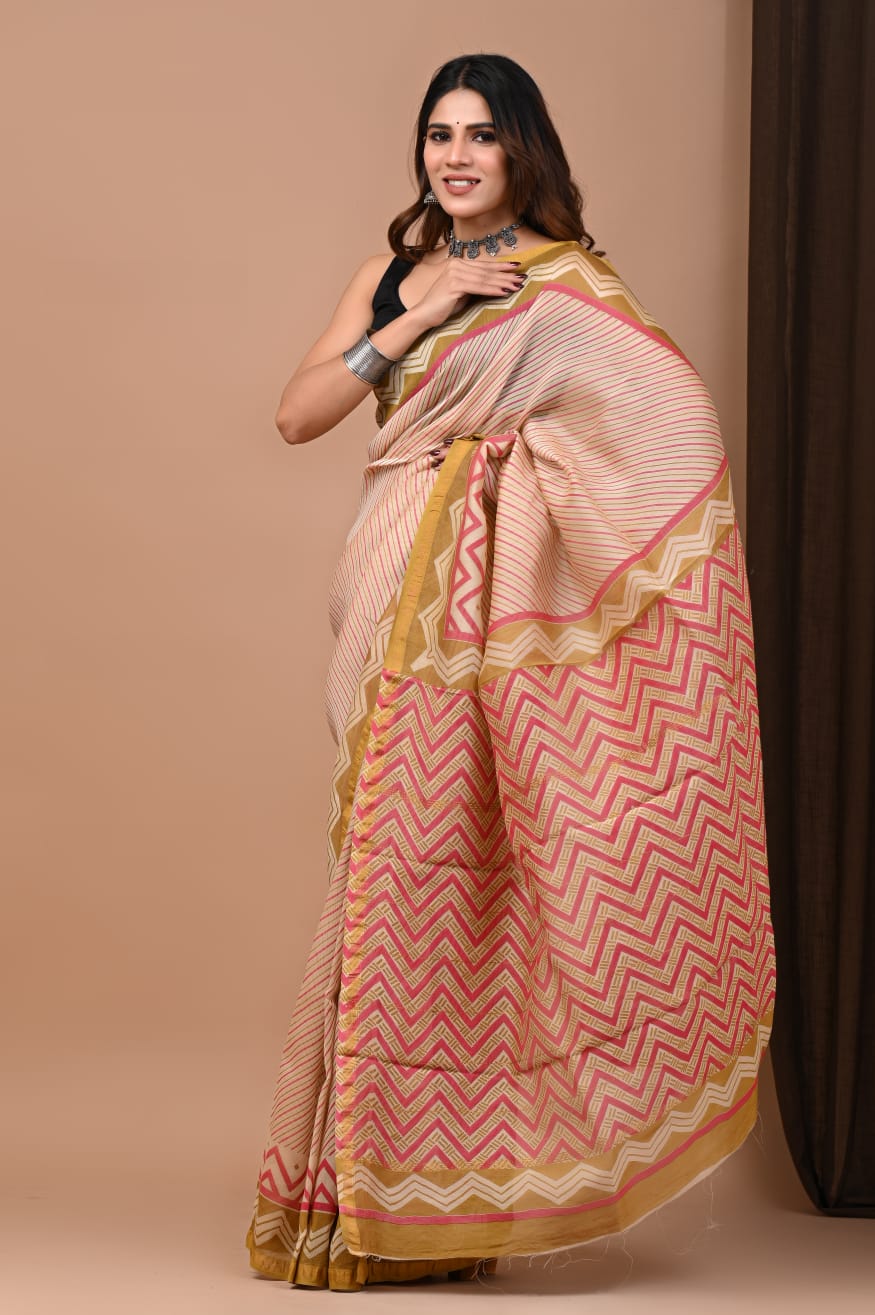 Chanderi silk saree - Eshana Collections
