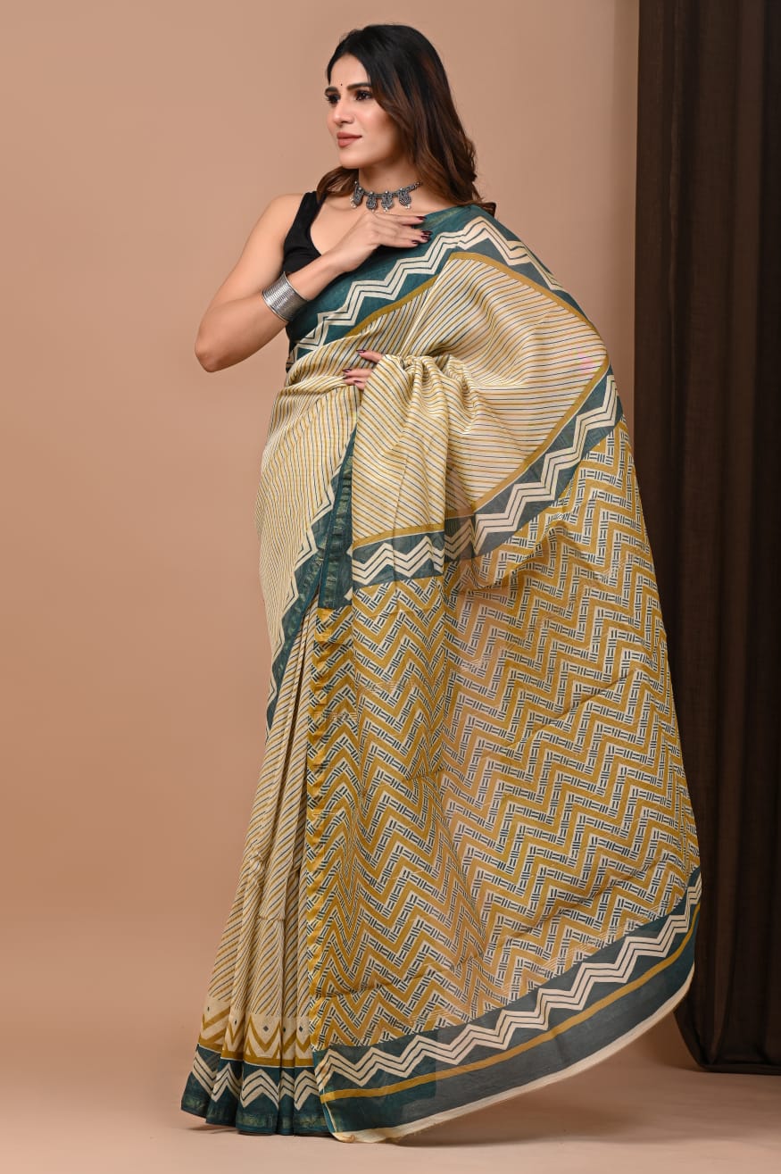 Chanderi silk saree - Eshana Collections
