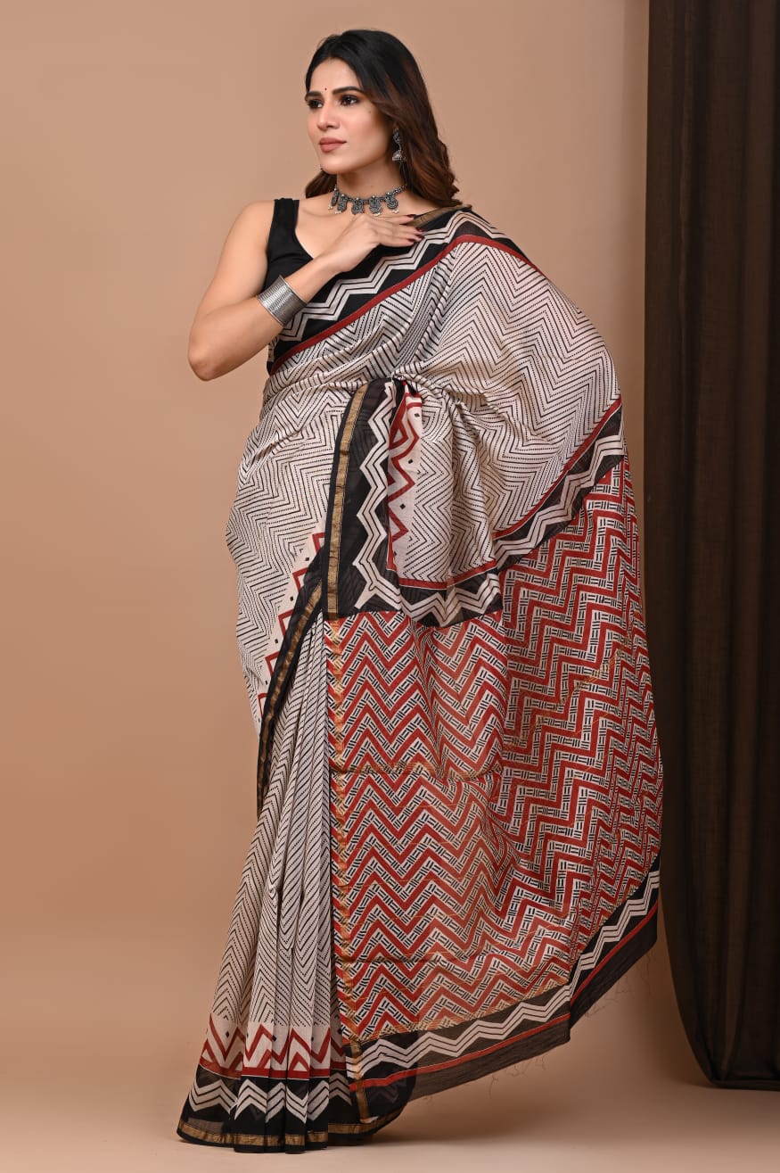 Chanderi silk saree - Eshana Collections