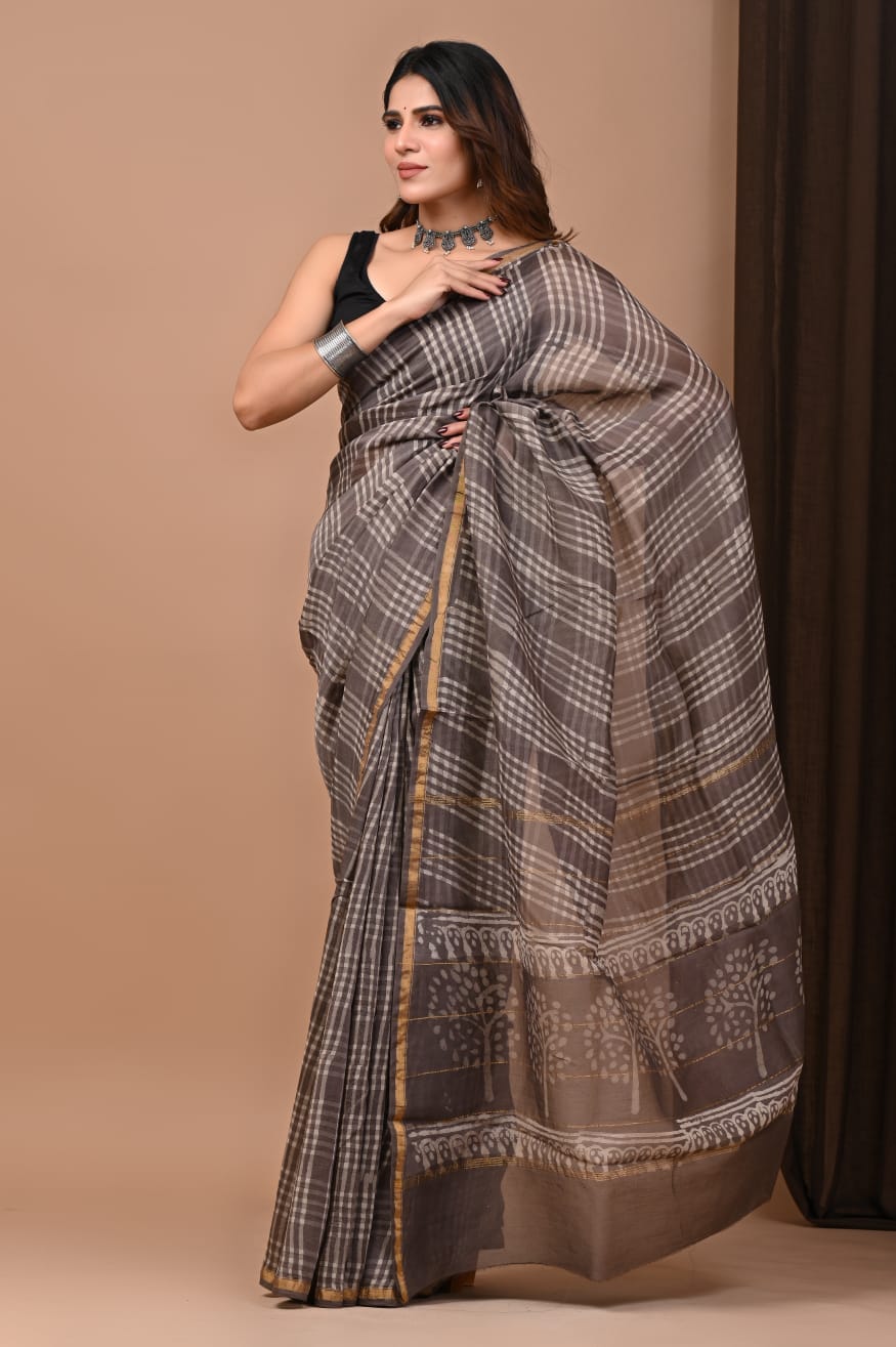 Chanderi silk saree - Eshana Collections
