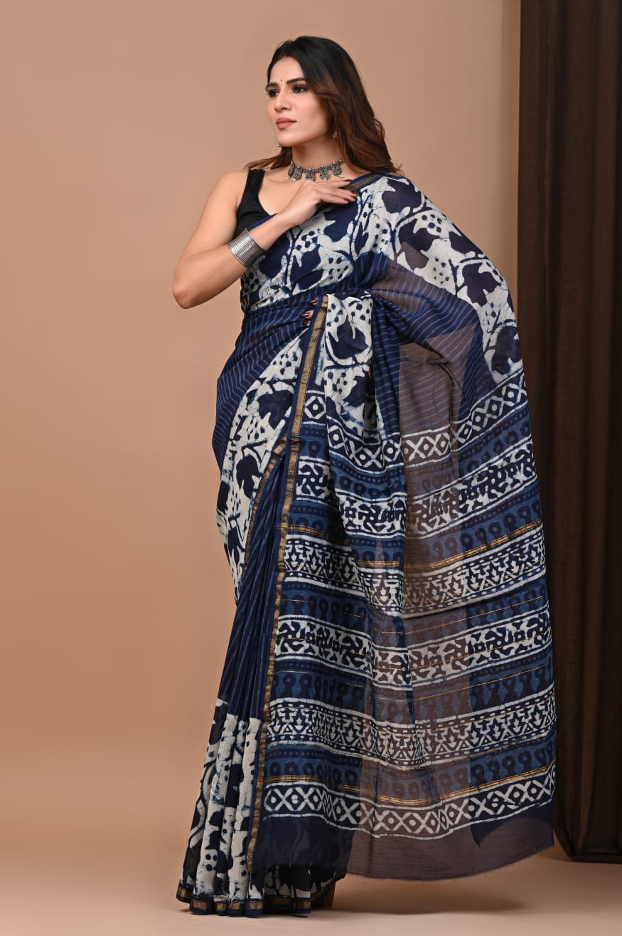 Chanderi silk saree - Eshana Collections
