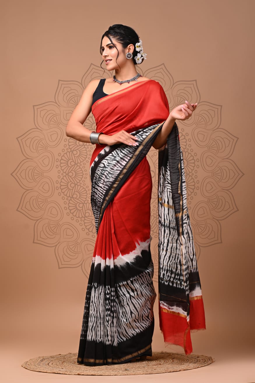 Chanderi silk saree - Eshana Collections