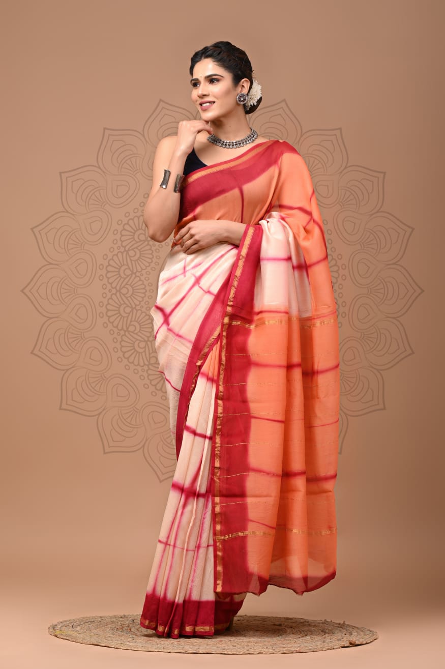 Chanderi silk saree - Eshana Collections