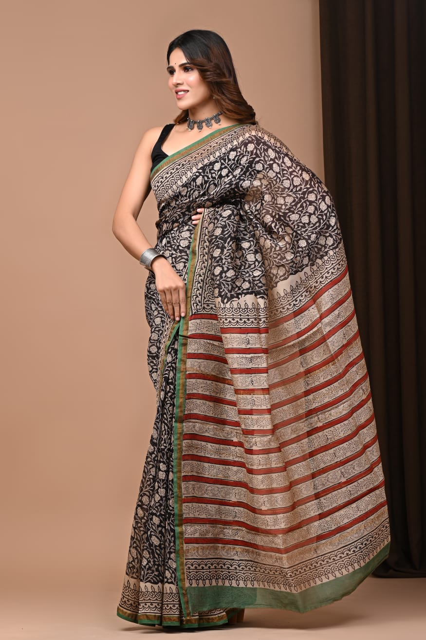 Chanderi silk saree - Eshana Collections