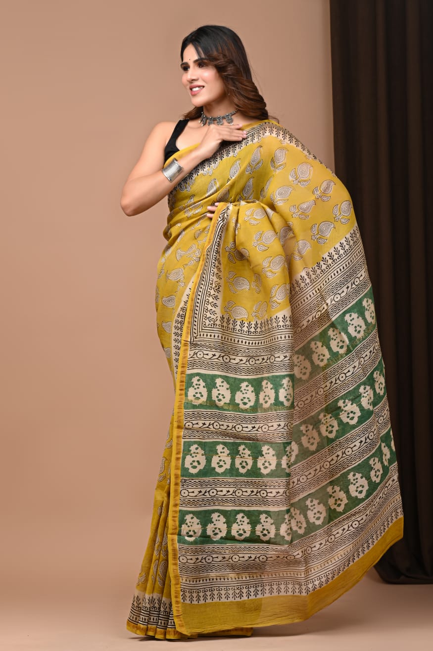 Chanderi silk saree - Eshana Collections