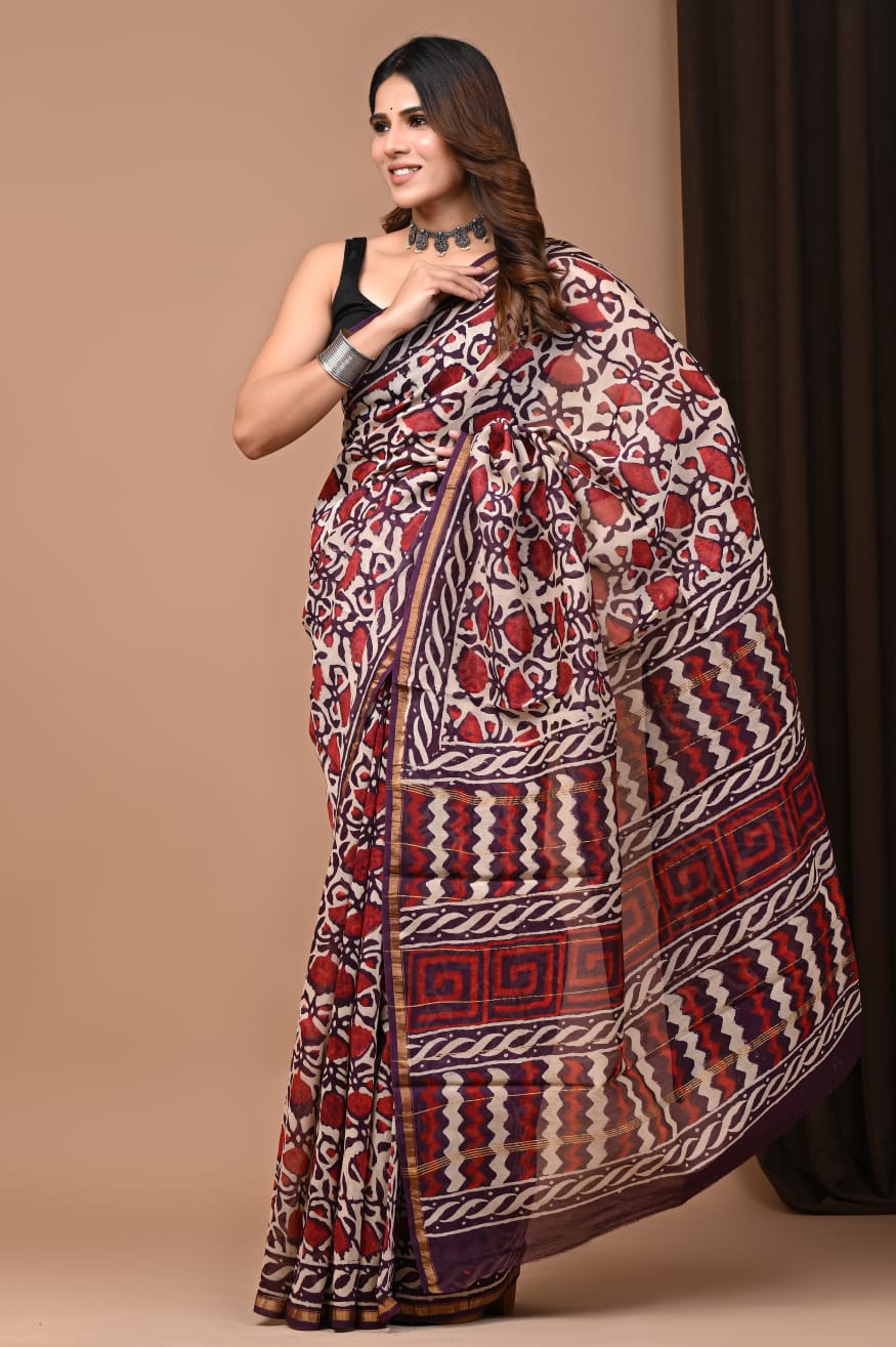 Chanderi silk saree - Eshana Collections