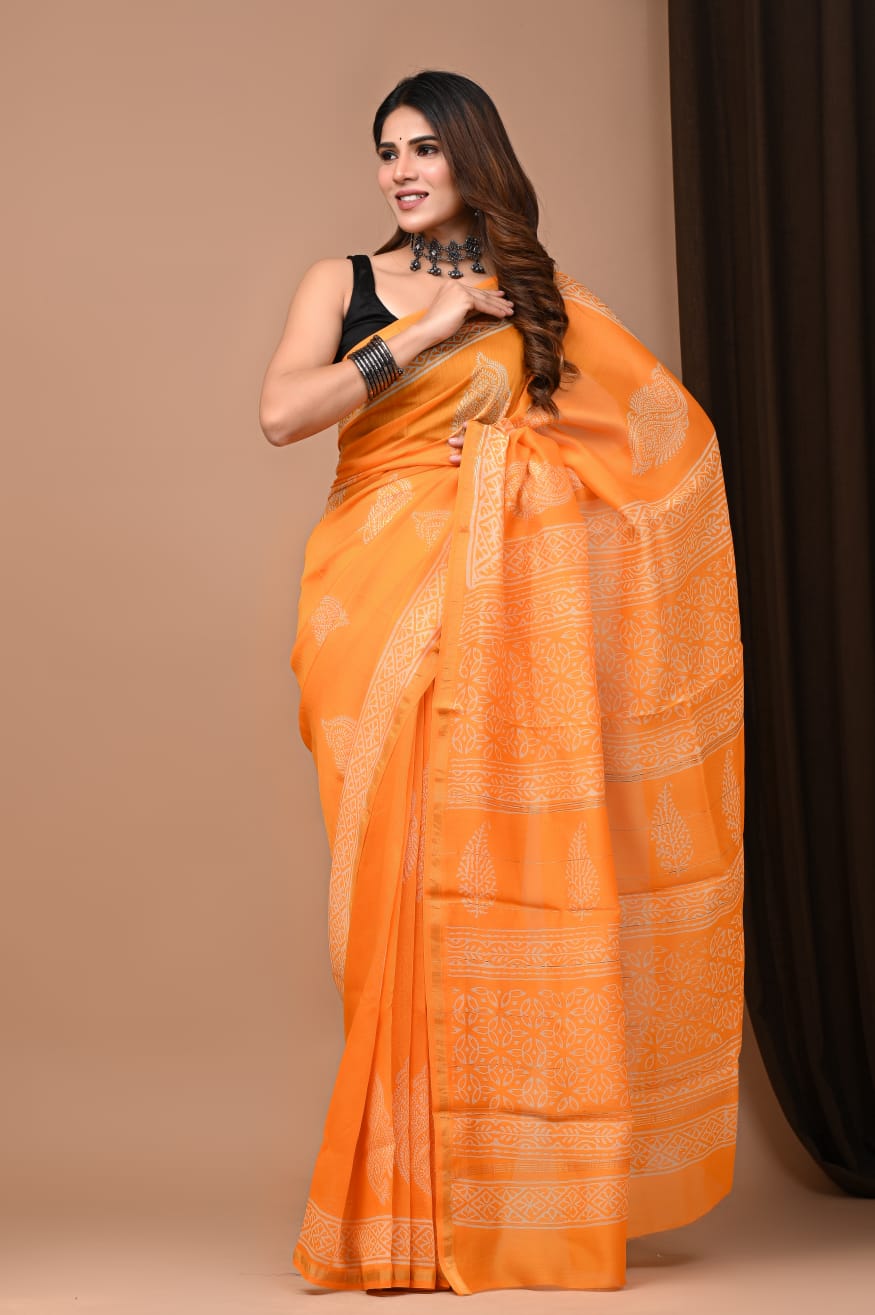 Chanderi silk saree - Eshana Collections