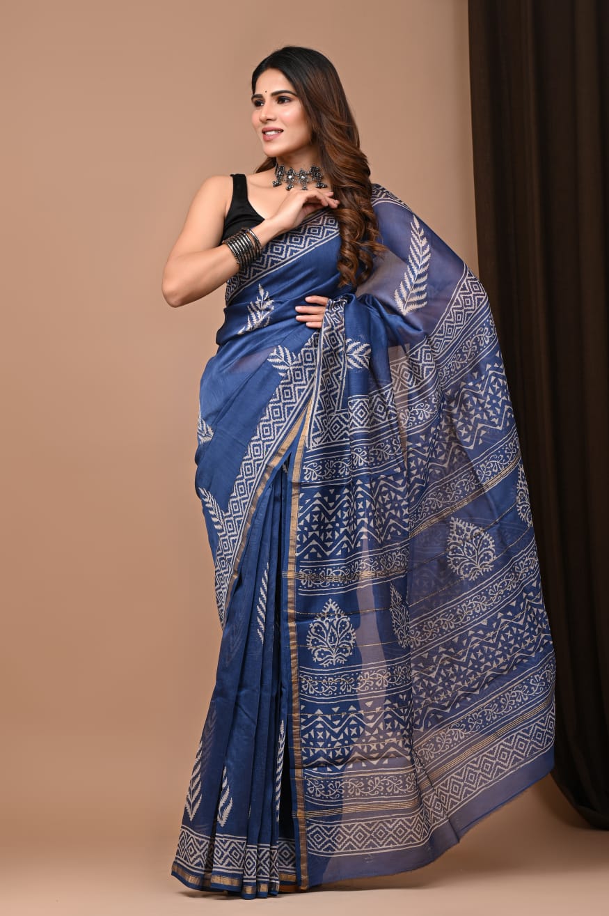 Chanderi silk saree - Eshana Collections