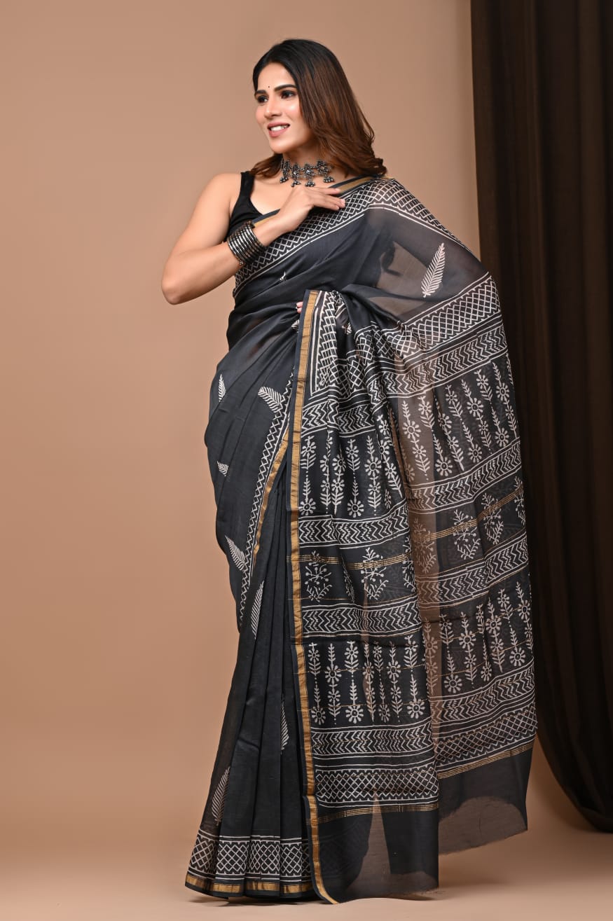 Chanderi silk saree - Eshana Collections