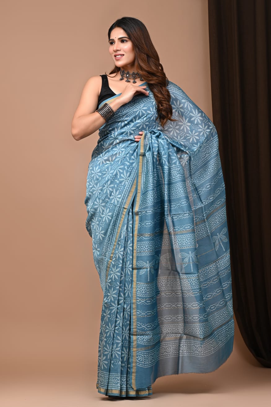 Chanderi silk saree - Eshana Collections