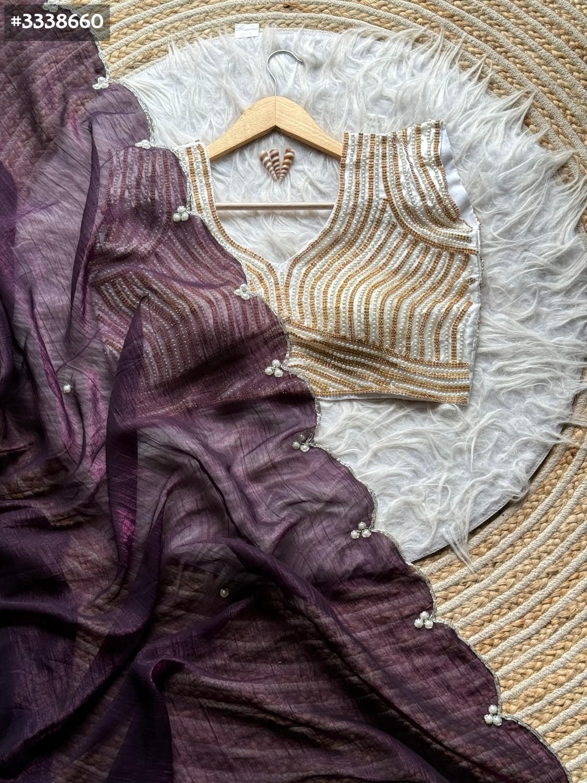 Designer crushed crunchy Georgette - Eshana Collections